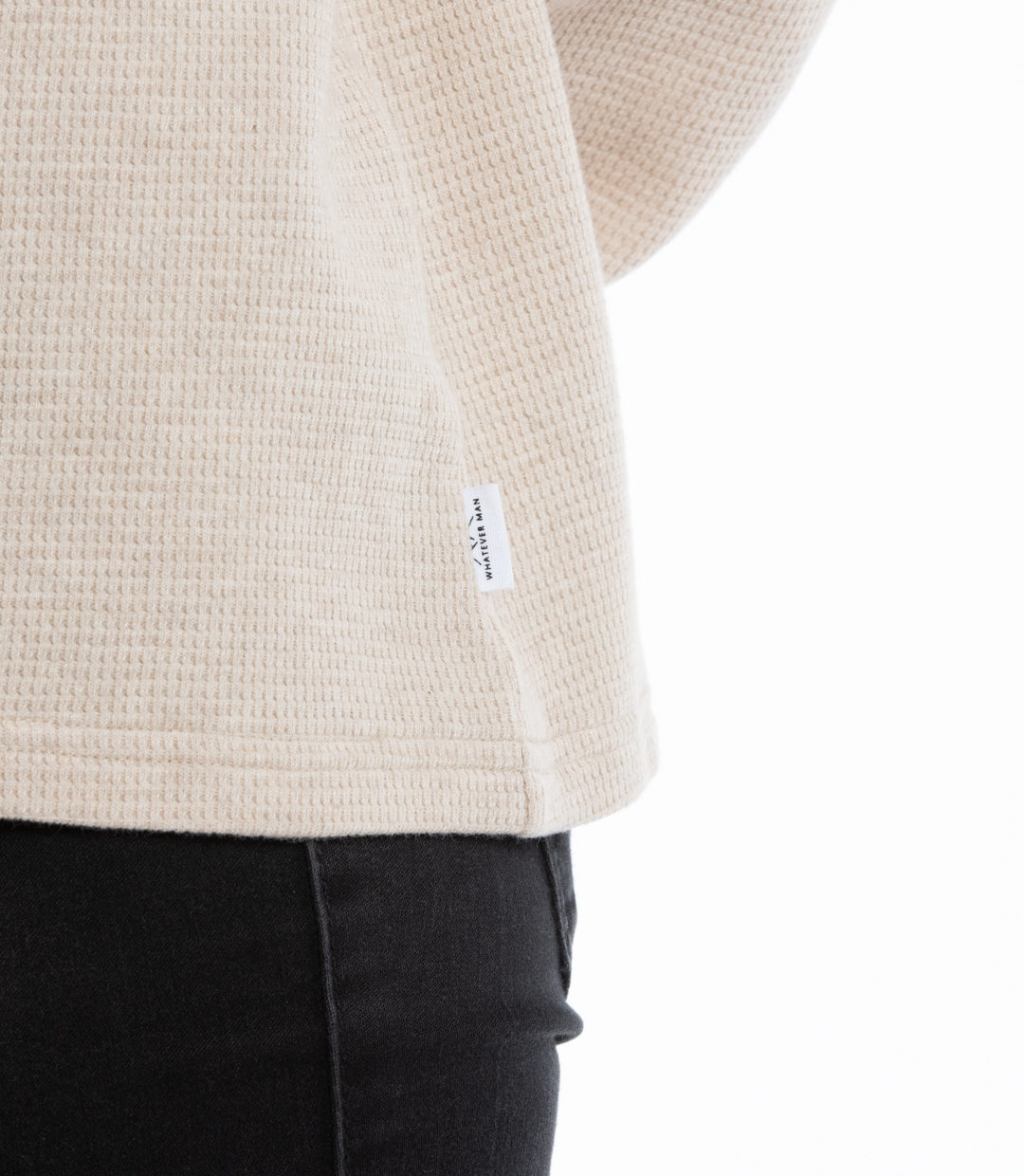 Whateverman Woman Waffle Crewneck Detail 2
