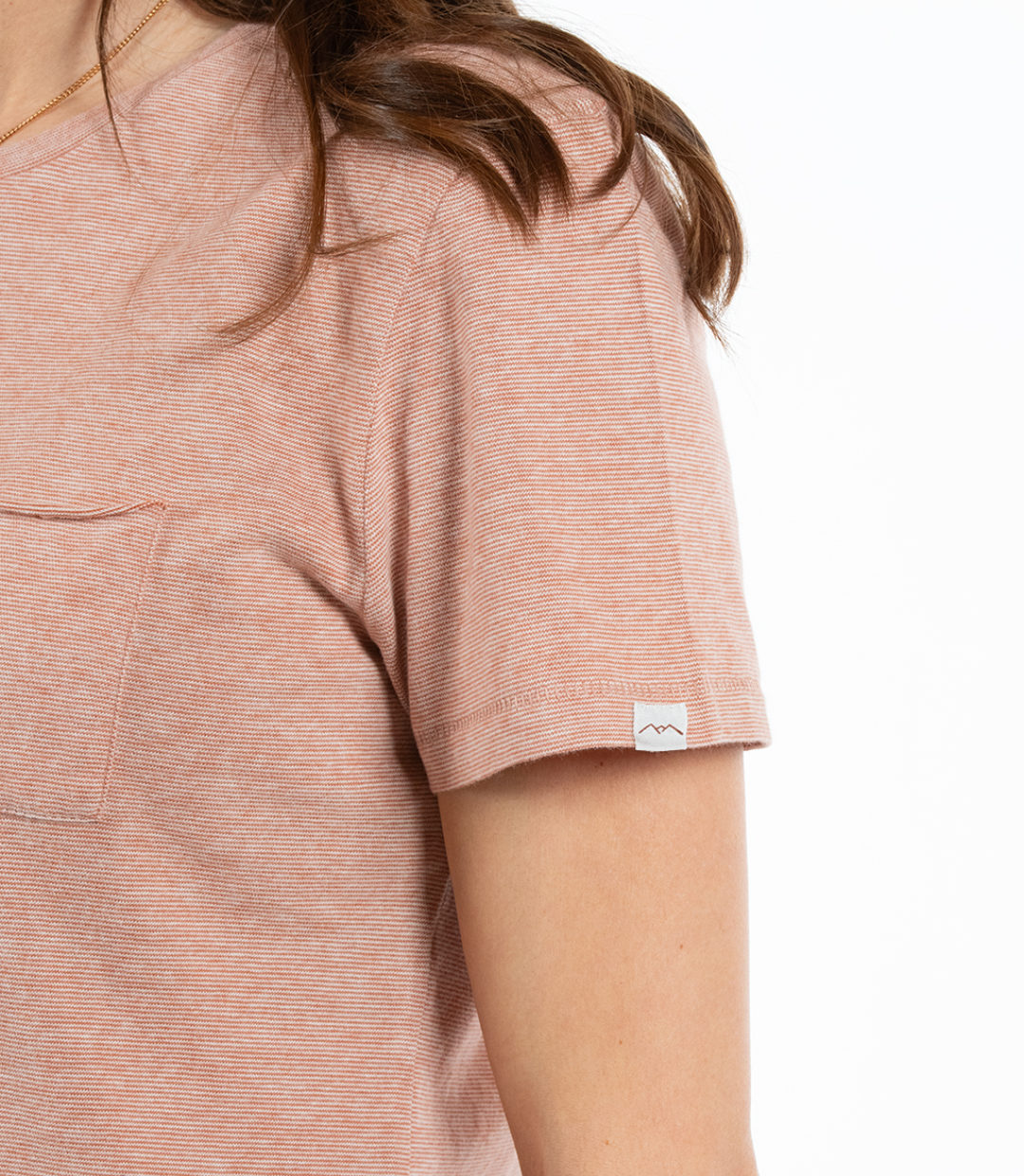 Whateverman Women Logo Stripe Tshirt brown Detail 1