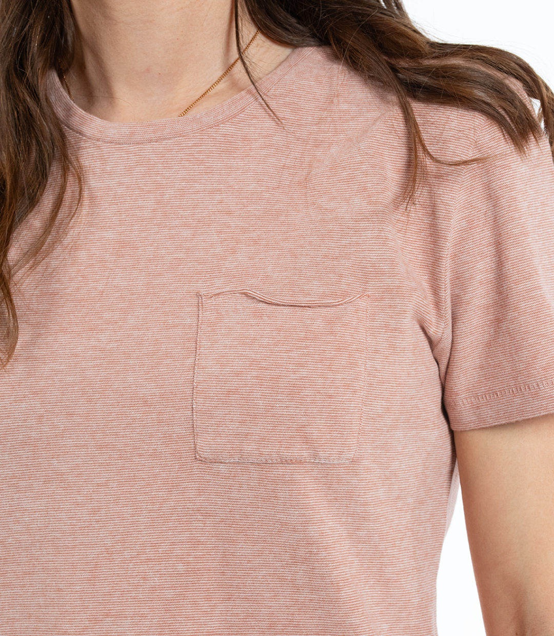 Whateverman Women Logo Stripe Tshirt brown Detail 2