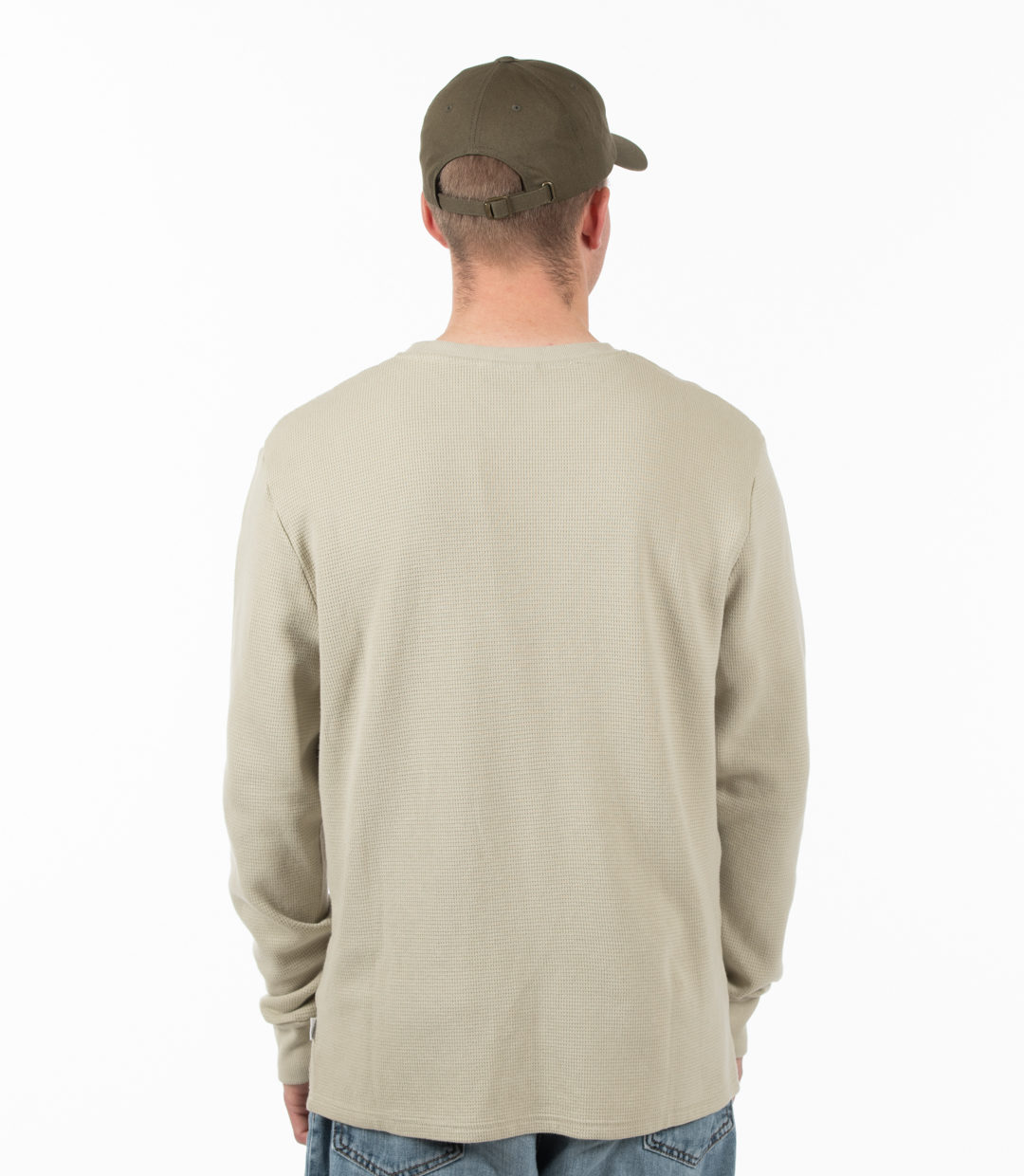 Whatever Man Man Waffle Crewneck Stonegrey 2