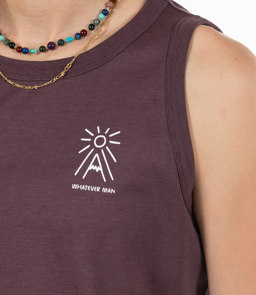 Whatever Man Woman Mountain Sun Tank Top Detail 1