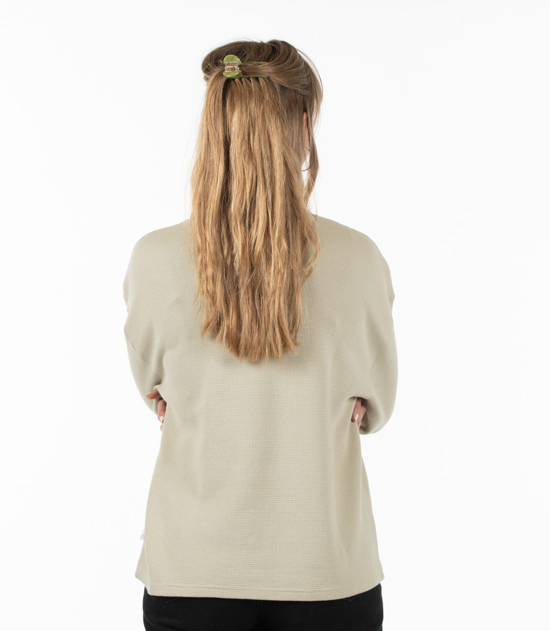 Whatever Man Woman Waffle Crewneck Stonegrey 2