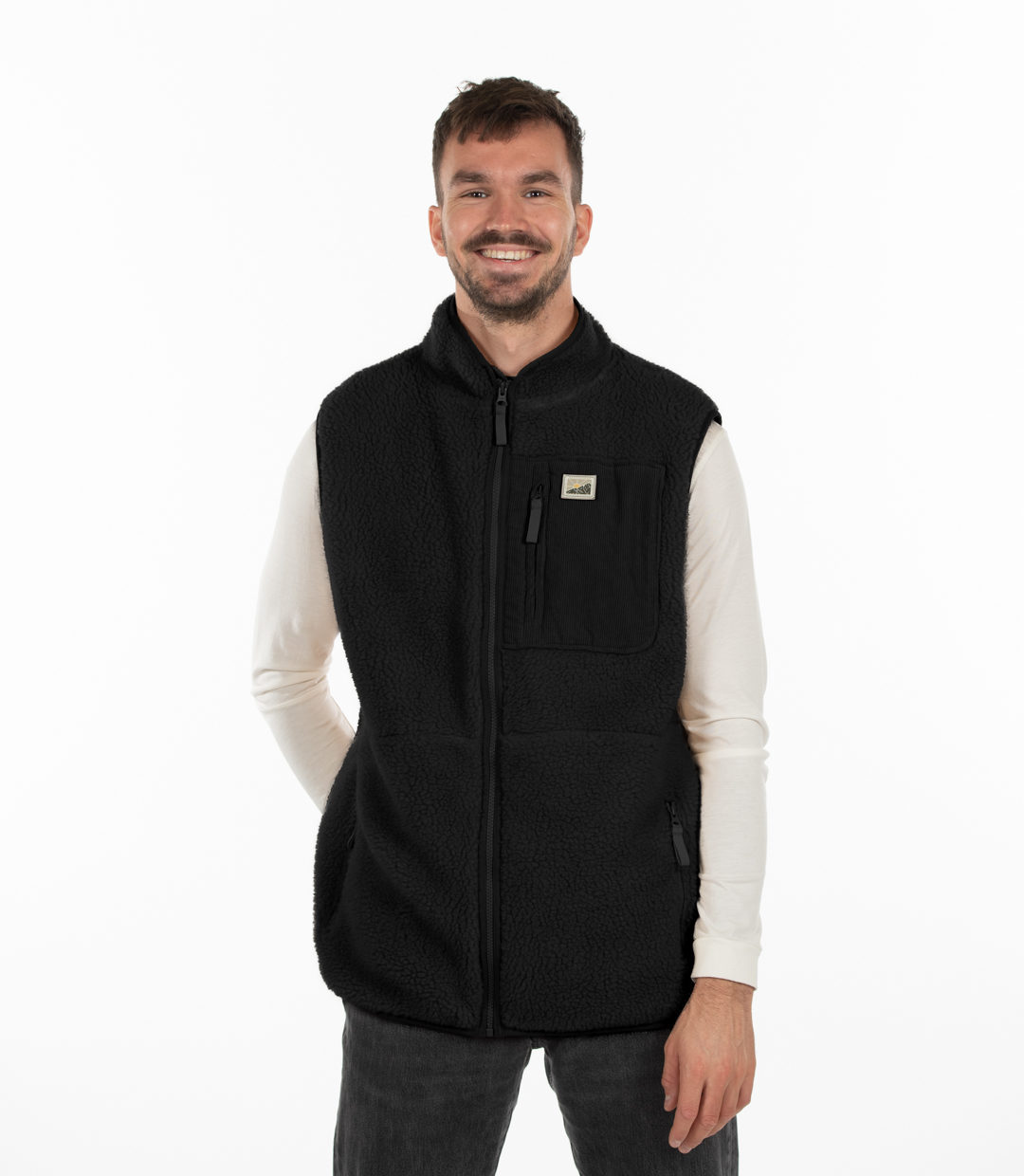 Whatever Man Men Bark Fleece Vest Black 1