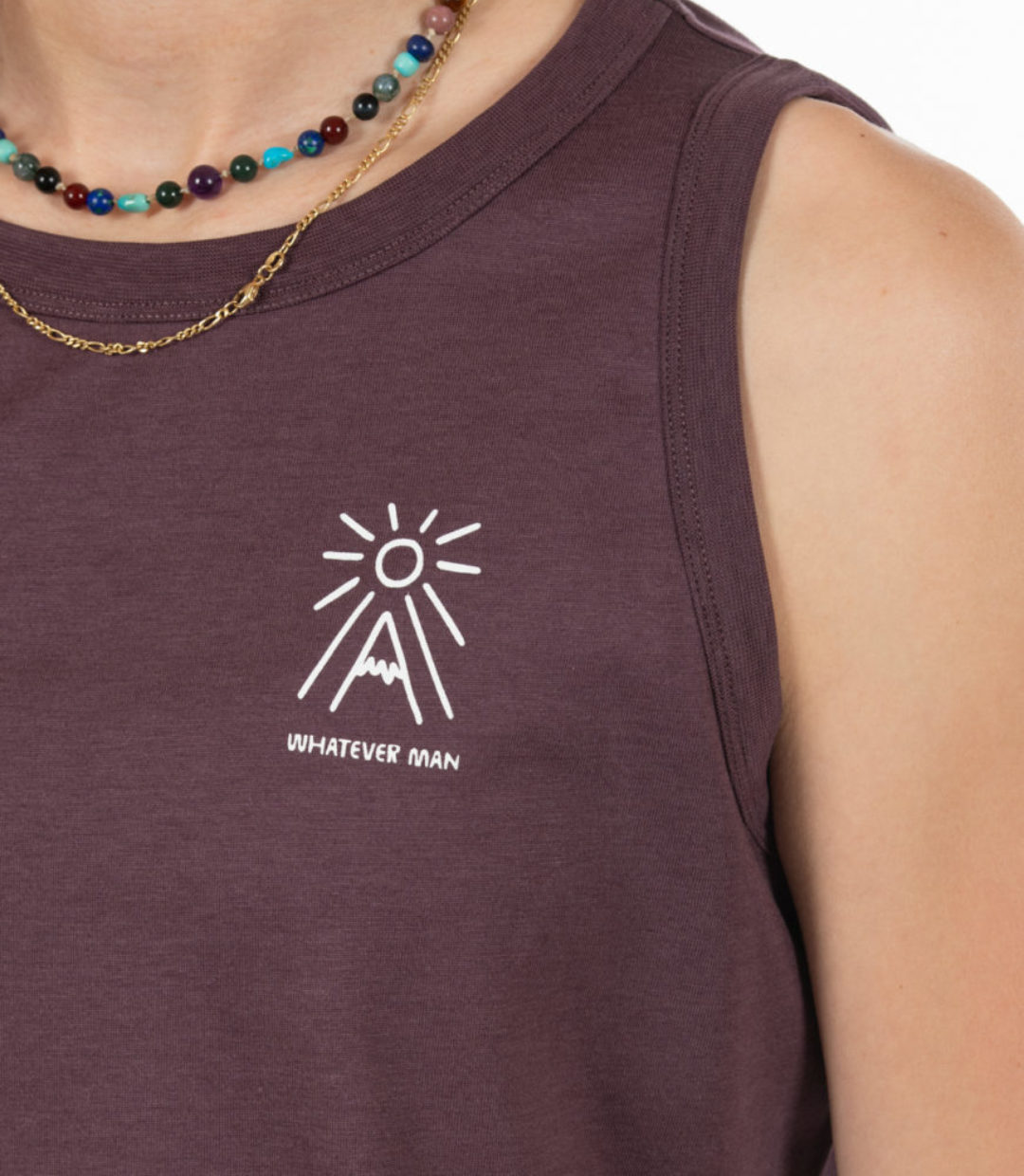 Whatever Man Woman Mountain Sun Tank Top Detail 1