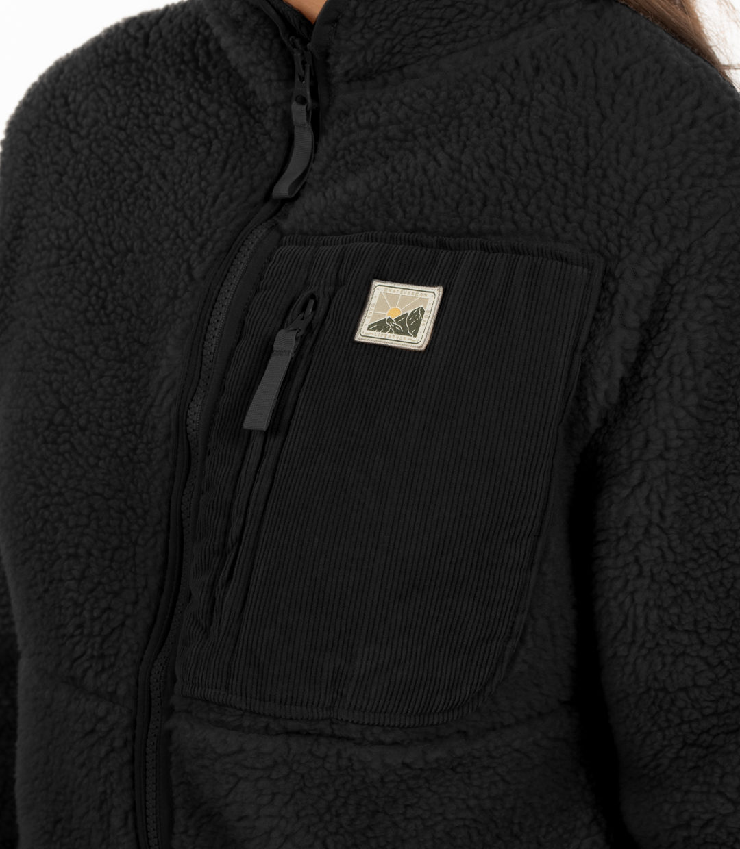 Whatever Man Women Bark Fleece Jacket Black Detail 1