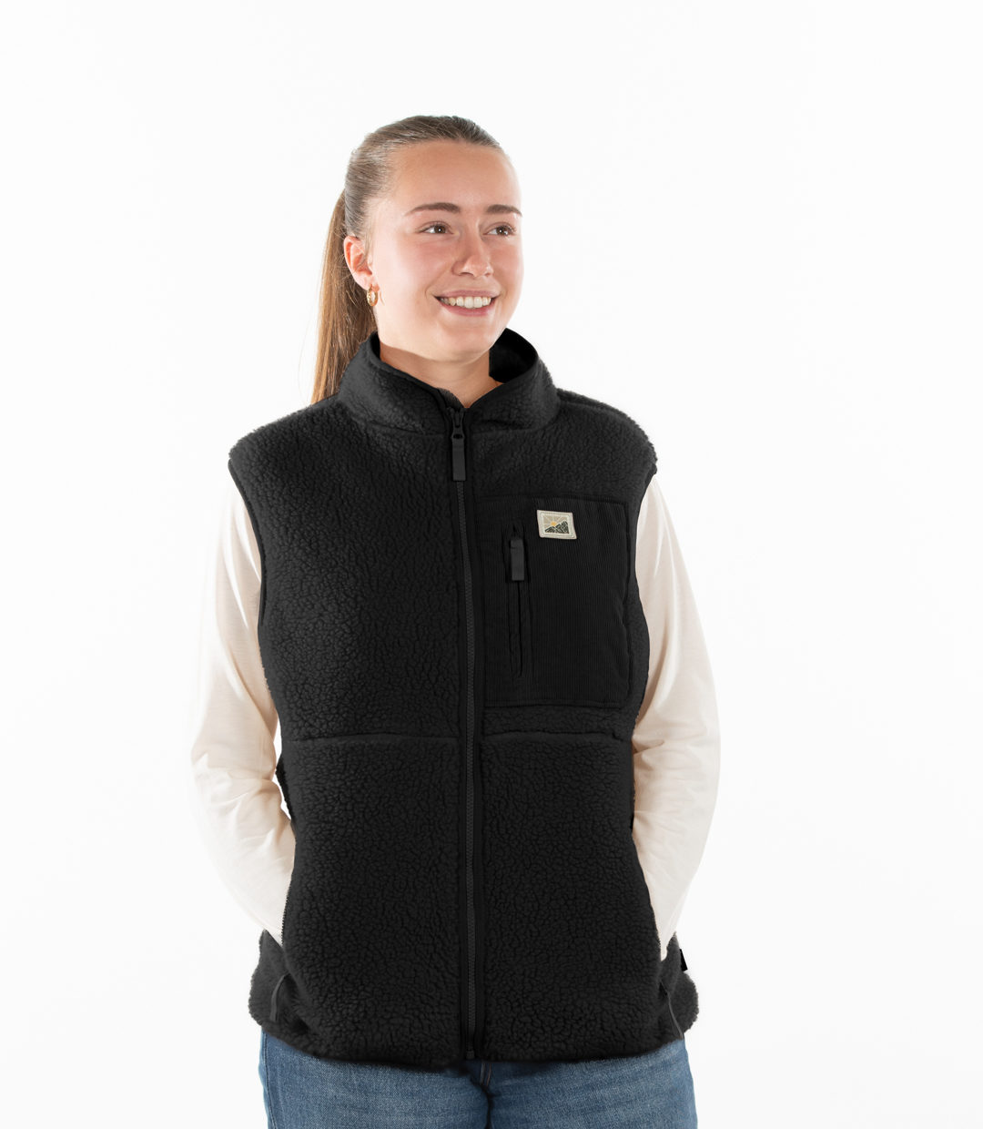 Whatever Man Women Bark Fleece Vest Black 1