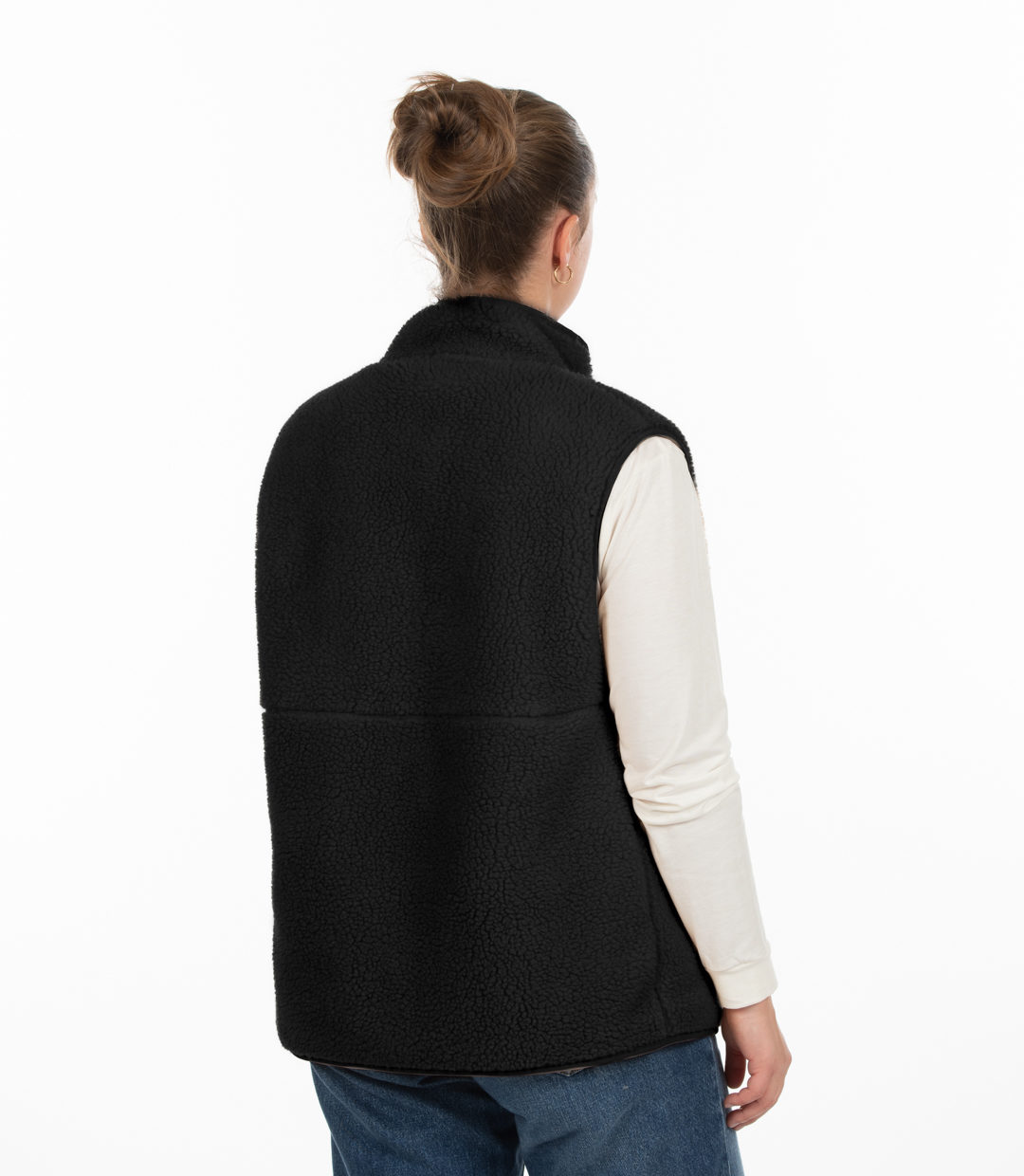 Whatever Man Women Bark Fleece Vest Black 2