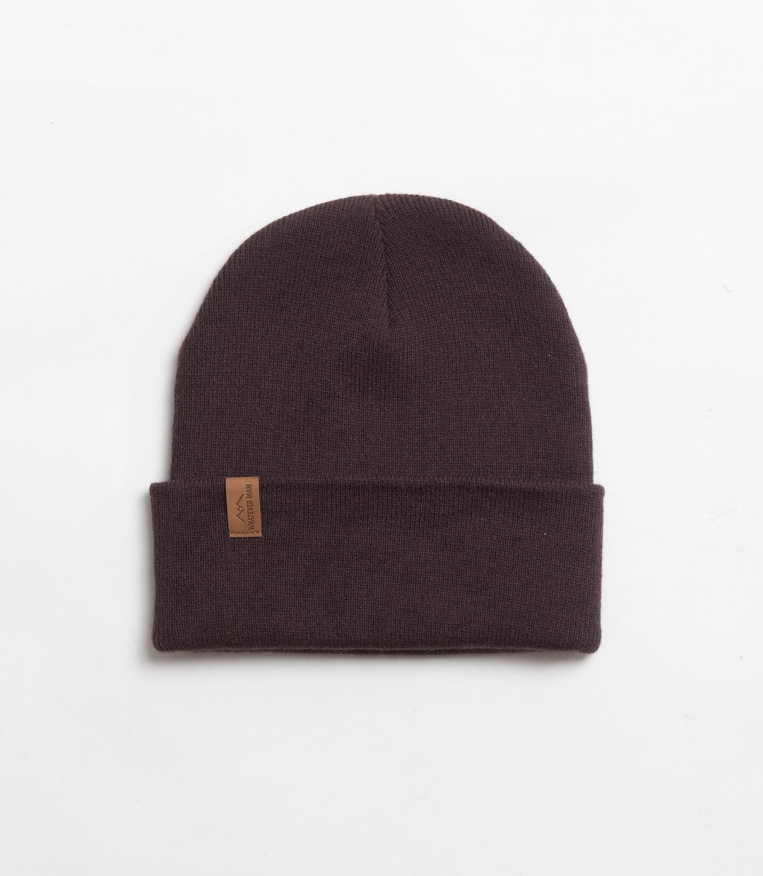 Whateverman Headwear Basic Beanie Logo Leather Plum