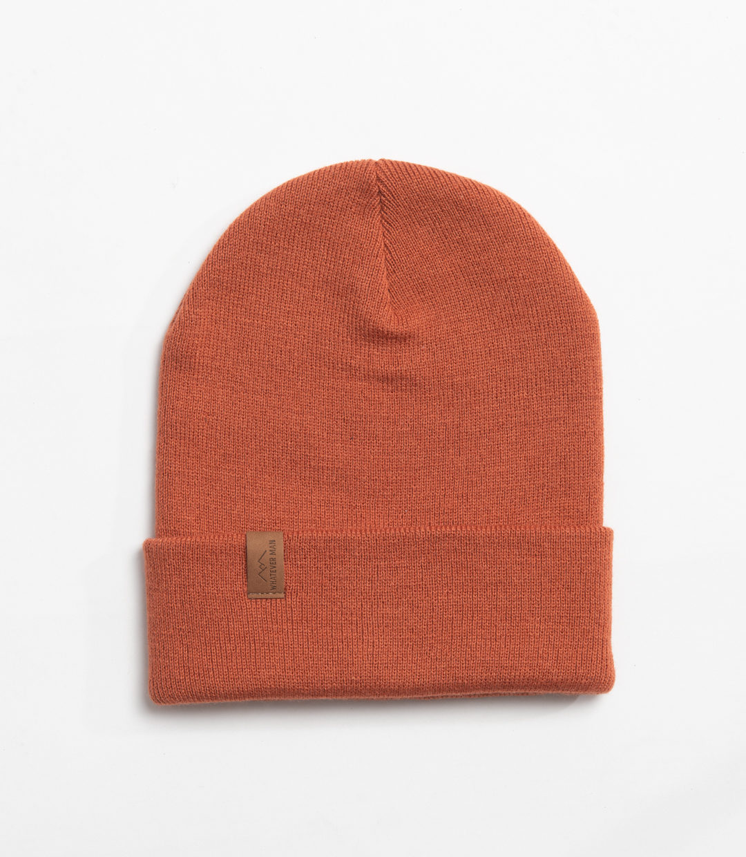 Whateverman Headwear Basic Beanie Logo Leather Rusty
