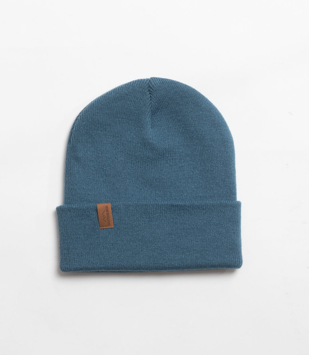 Whateverman Headwear Basic Beanie Logo Leather Sky Blue
