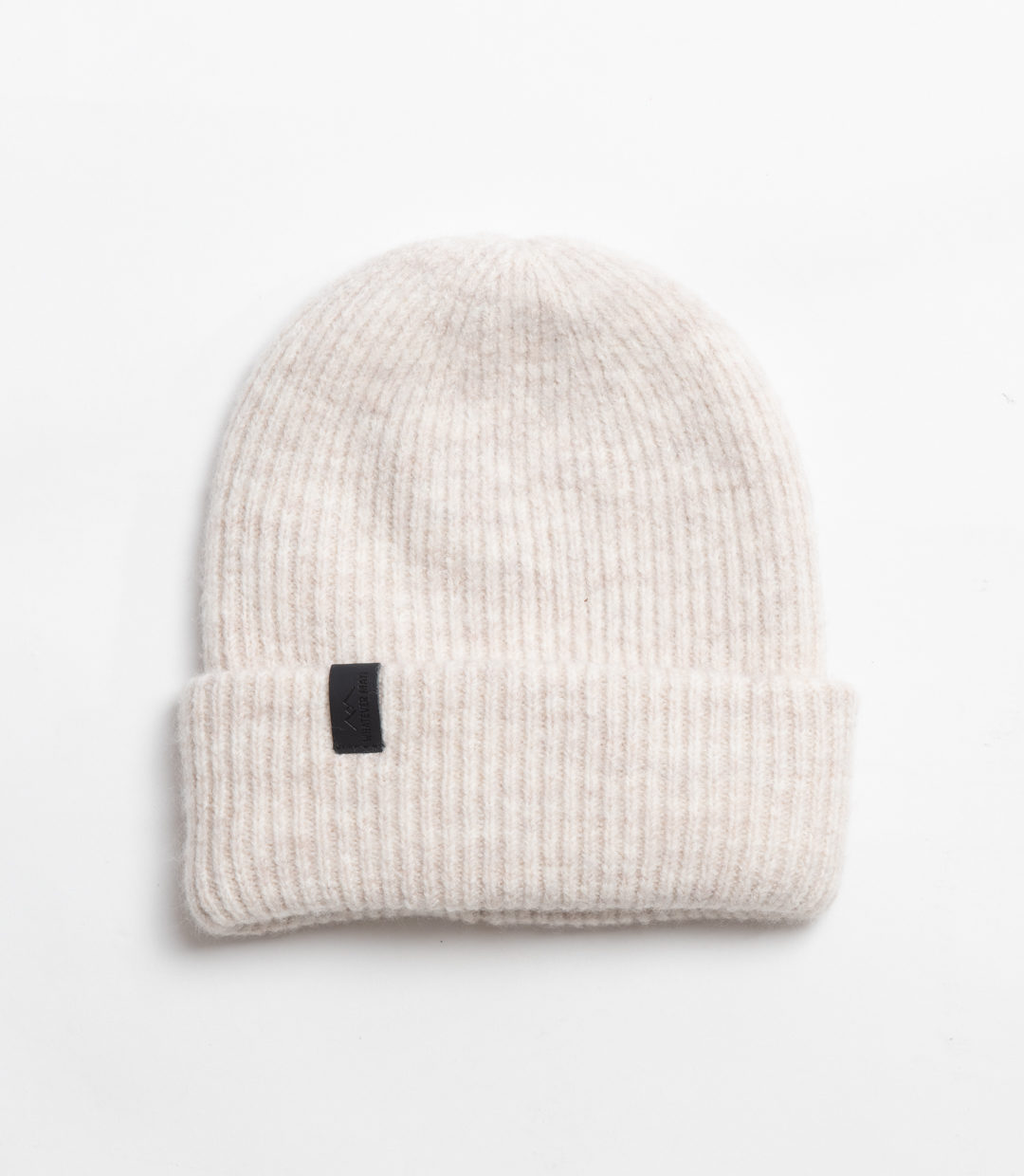 Whateverman Headwear Cozy Beanie Logo Leather Natural