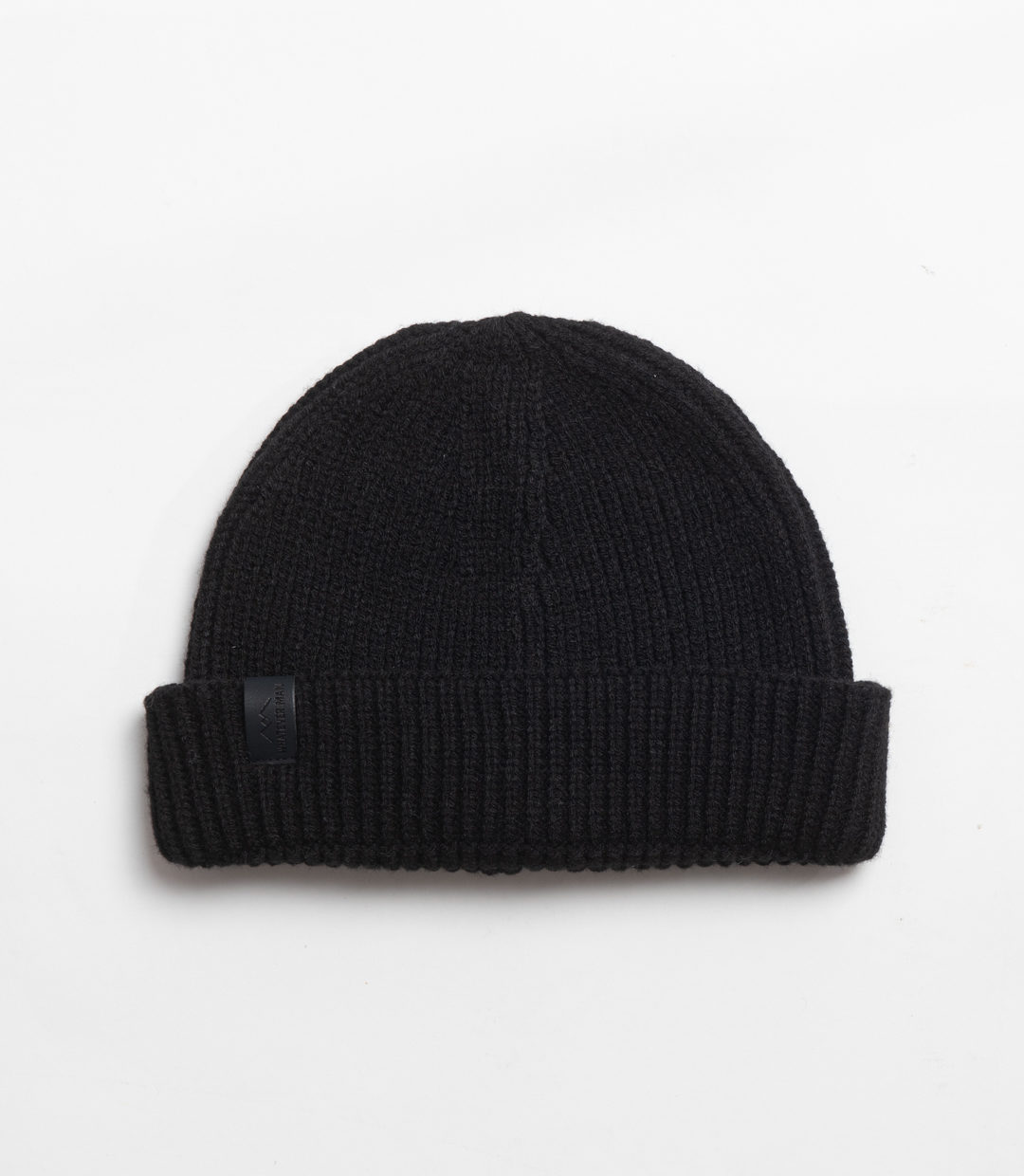 Whateverman Headwear Harbour Beanie Logo Leather Black