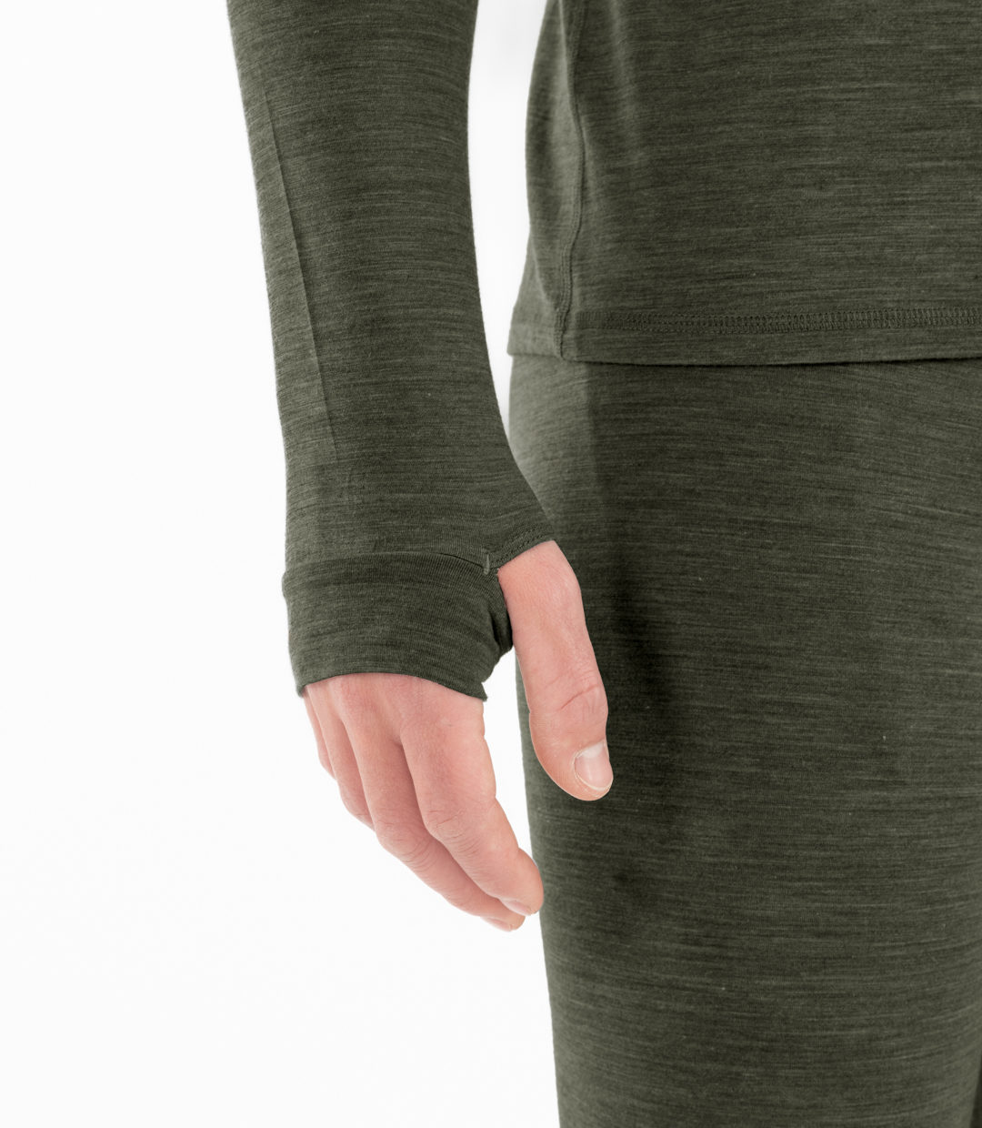 Whateverman Men Baselayer Longsleeve Dusty Olive Detail 2