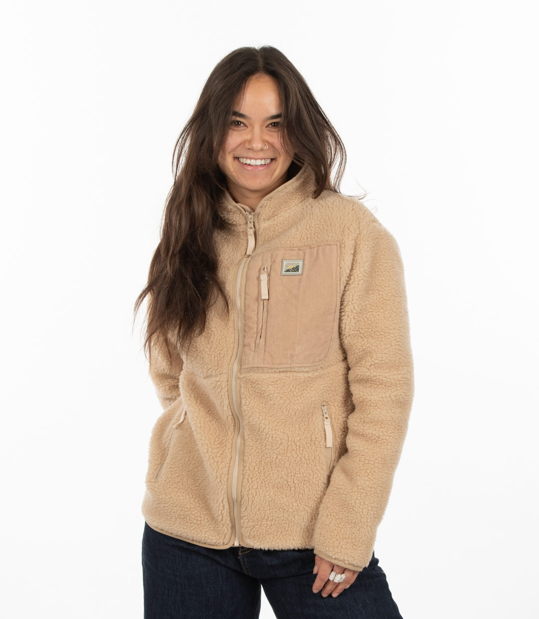 Whateverman Woman Bark Fleece Jacket Off White 1