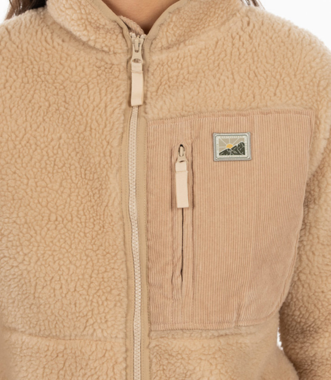 Whateverman Woman Bark Fleece Jacket Off White Detail 1