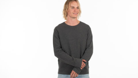 Whatever Man Men Waffle Crewneck Grey Vorschau