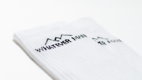 Whatever Man Sock Logo white 4 1