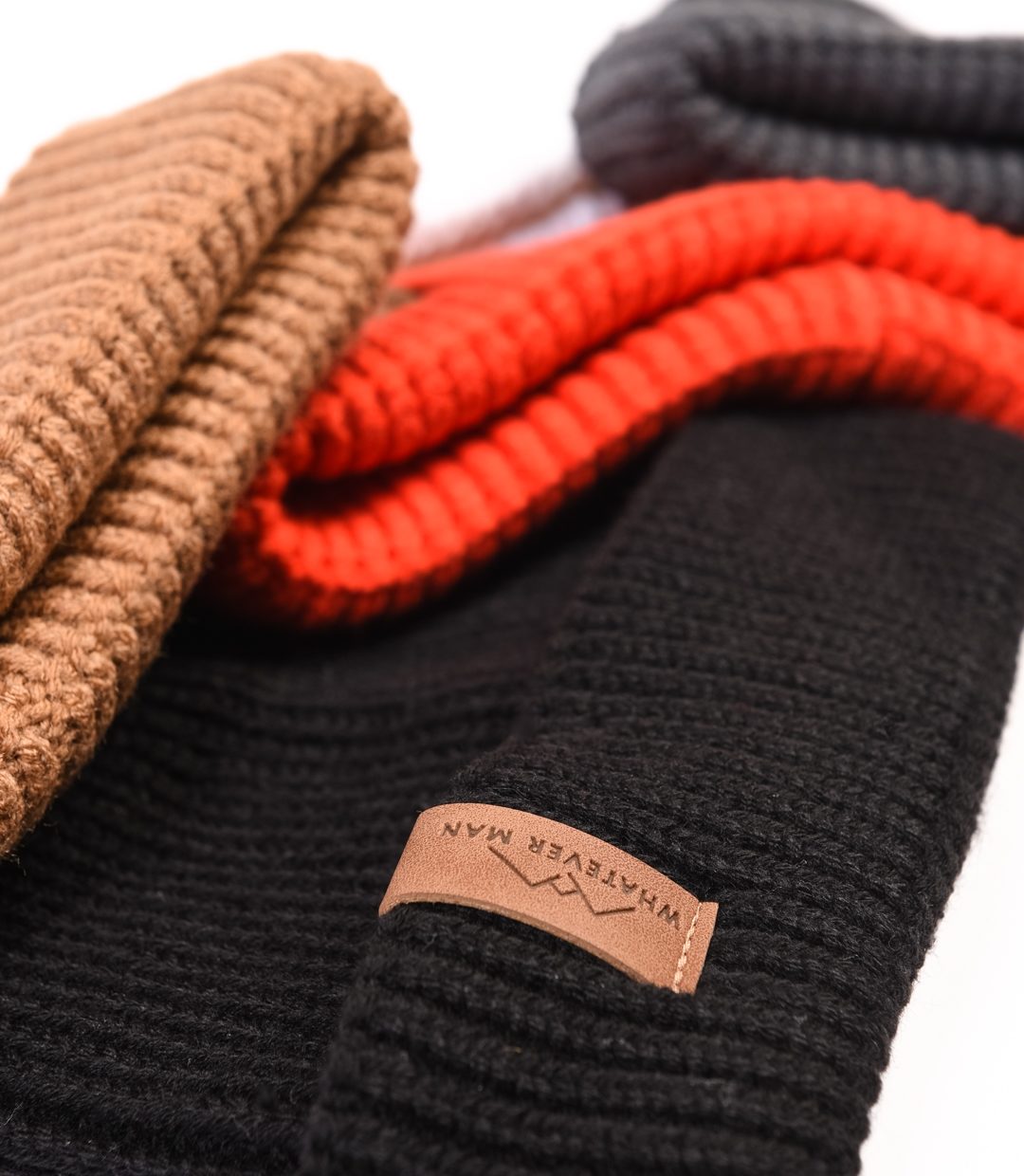 Whatever Man Harbour Beanie Logo Leathern Detail 1