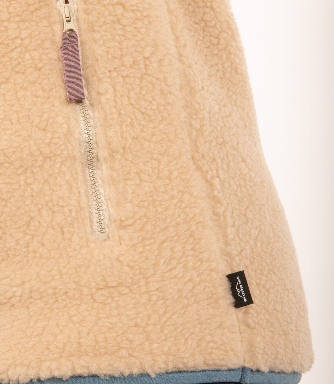Whateverman Woman Bark Fleece Blue Detail 2