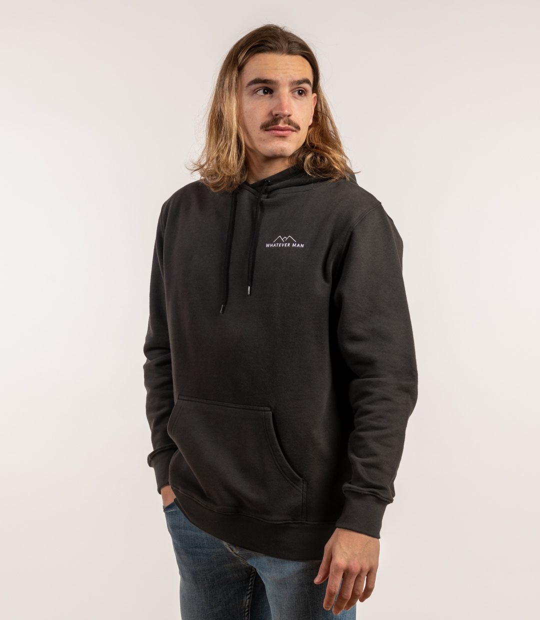 Whatever Man Men Logo Black Hoodie 1