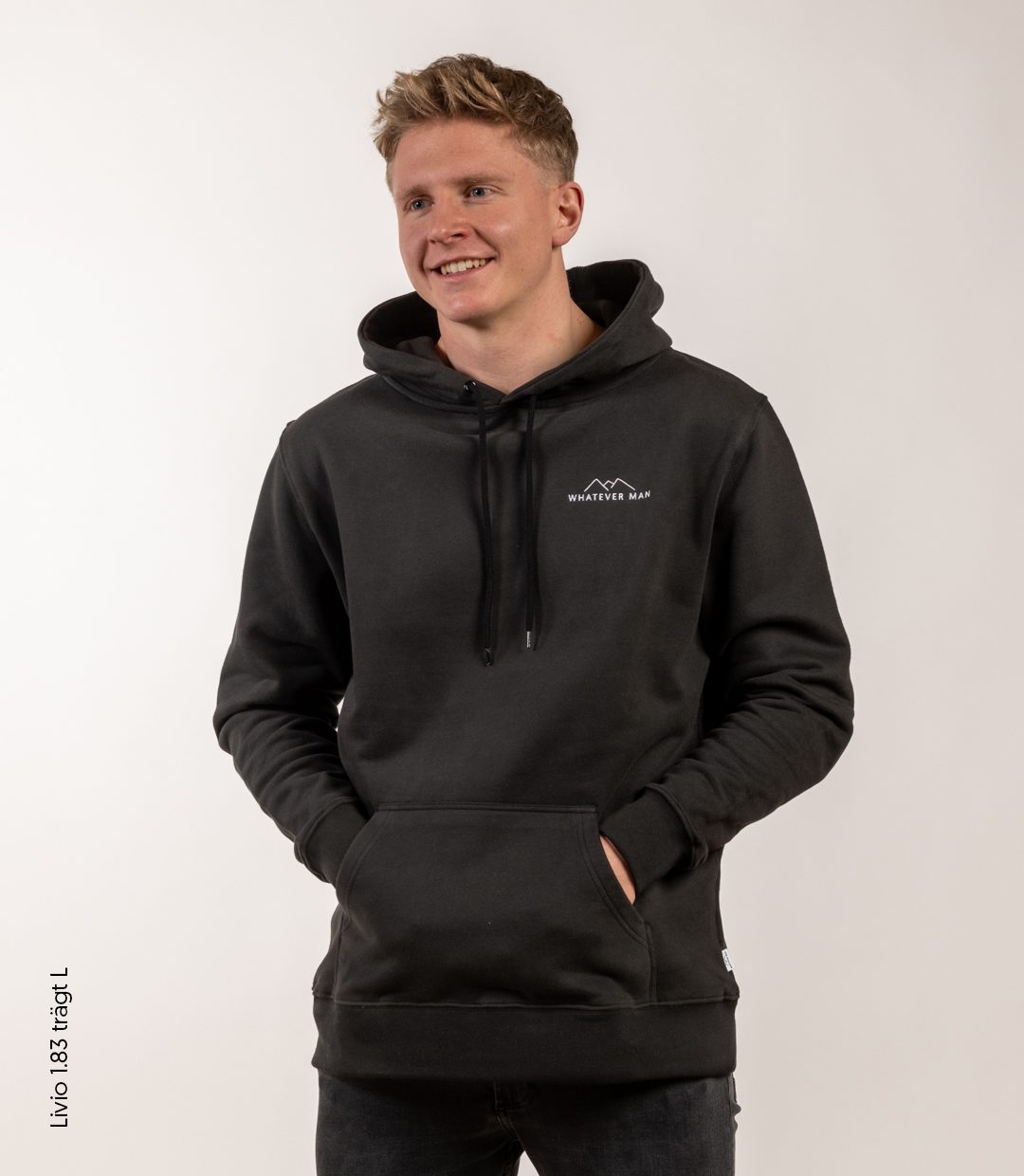 Whatever Man Men Logo Black Hoodie 3 1