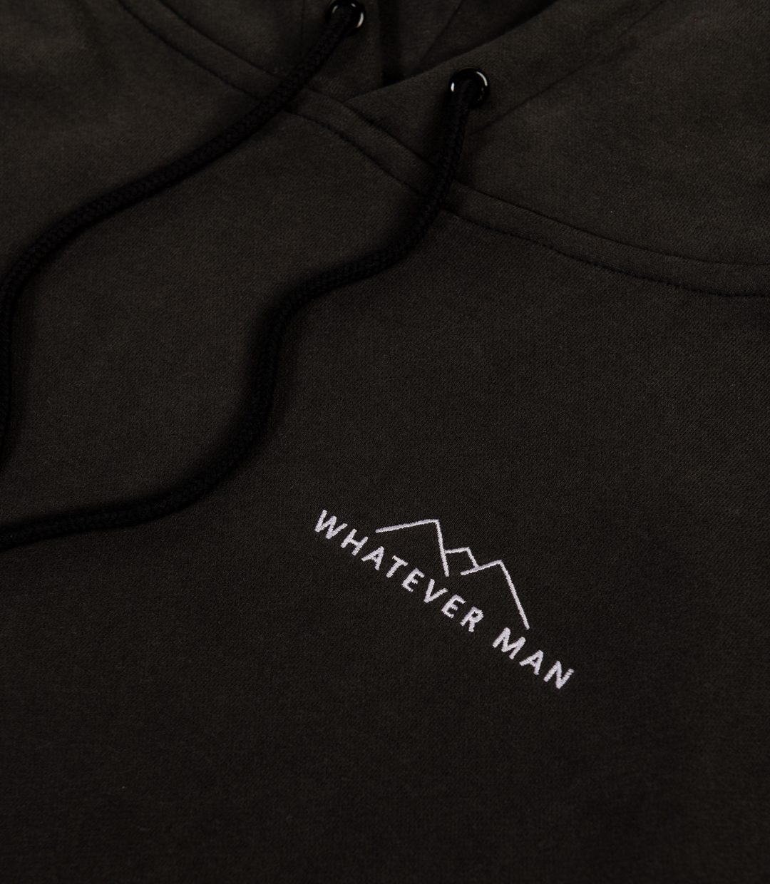 Whatever Man Men Logo Black Hoodie Detail 1