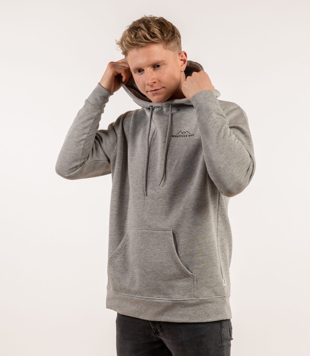 Whatever Man Men Logo Grey Hoodie 1